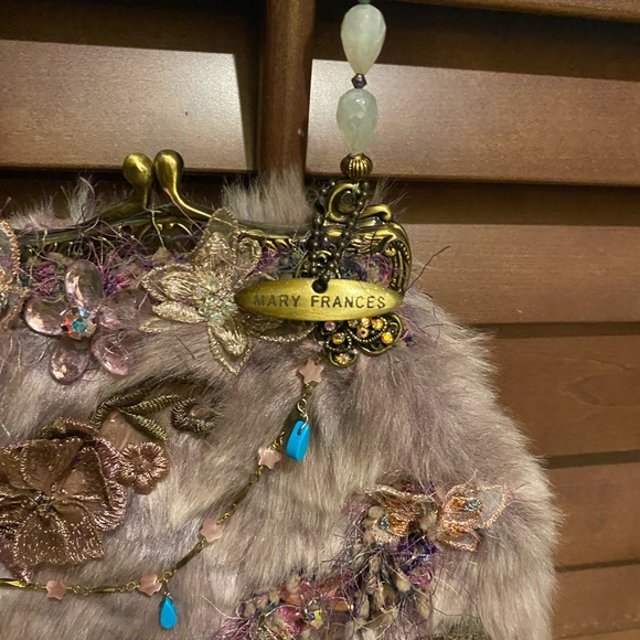 Mary Frances mauve(pink) fur and tassel bag - Picture 2 of 8